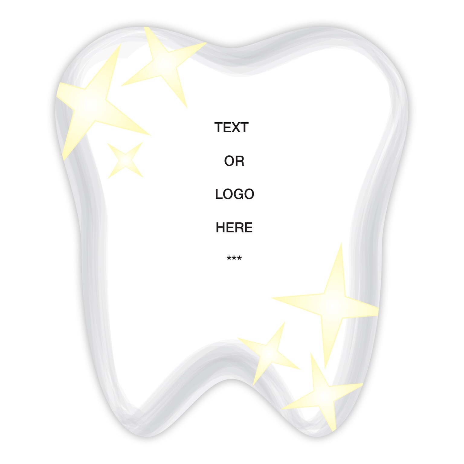 Custom Full Color Tooth Shaped Magnet, 30 mil. Magnetic stock, 5 x 4.3