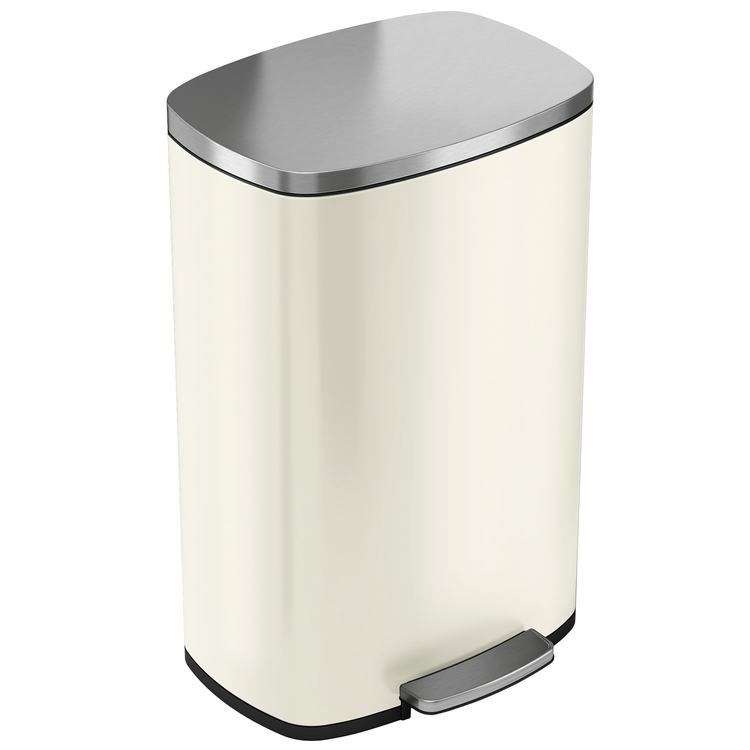 iTouchless Stainless Steel Step Trash Can, Ivory White, 13 Gal. (PC13RSC)