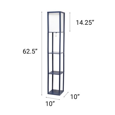 Creekwood Home Classix 62.5" Floor Lamp with Rectangular Shade, Navy Blue (CWF-3007-NV)