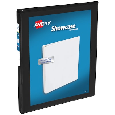 Avery Showcase 1/2 3-Ring View Binders, Slant Ring, Black (19550)