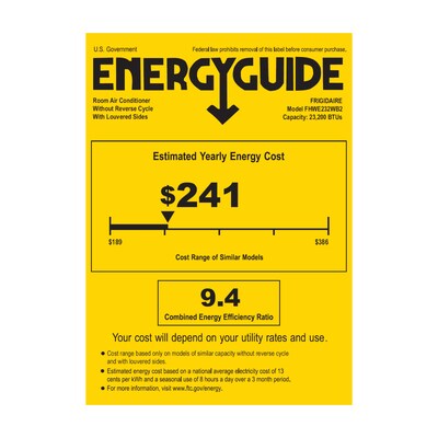 Frigidaire 230-Volt 23,000 BTU Window Air Conditioner with Remote, White (FHWE232WB2)