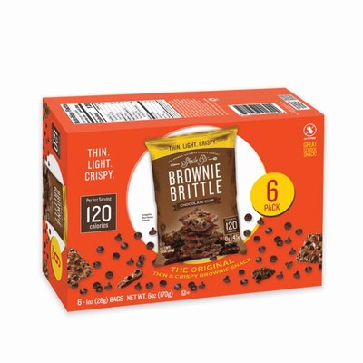 Sheila G's Chocolate Brownie Brittle Chips Crisps, 1 oz., 6 Bags/Pack (BBCC6)