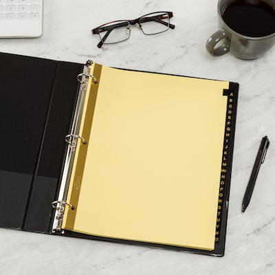 Avery A-Z Leather Dividers, 26-Tabs, Gold (11350)