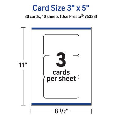 Avery Integrated Cards, 3" x 5", Glossy White, 30/Pack (95338)