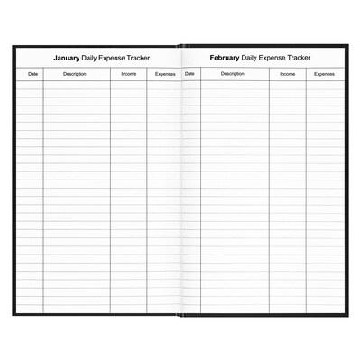 2027 Staples 5" x 8" Daily Diary Planner, Hardcover, Black (ST63597-27)