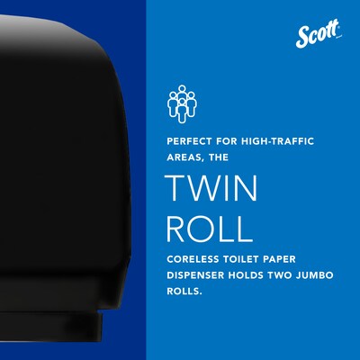 Scott Essential Coreless Toilet Paper Dispenser, Black (09608)