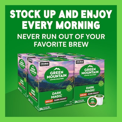 Green Mountain Dark Magic Decaf Coffee Keurig® K-Cup® Pods, Dark Roast, 96/Carton (504067)