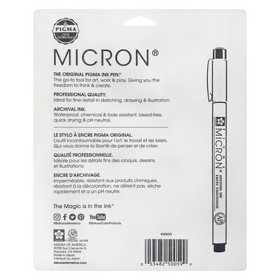 Sakura Pigma Micron Pens, Black, 10/Pack (SAK50059)