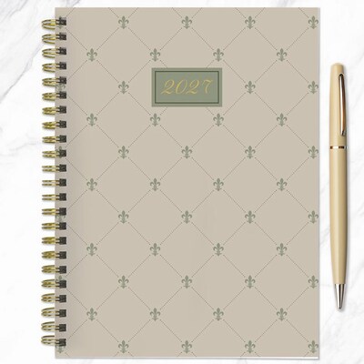 2027 TF Publishing Fleur de Lis 6.5" x 8"  Weekly & Monthly Standard Planner, Paperboard Cover, Multicolored (27-9220)