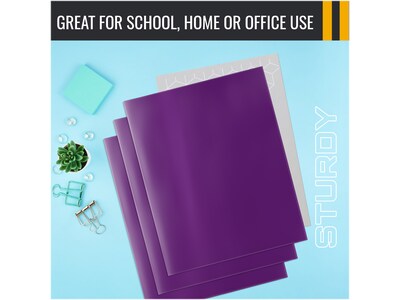 Better Office Glossy 2-Pocket Portfolio Folder, Purple, 25/Pack (80184-25PK)