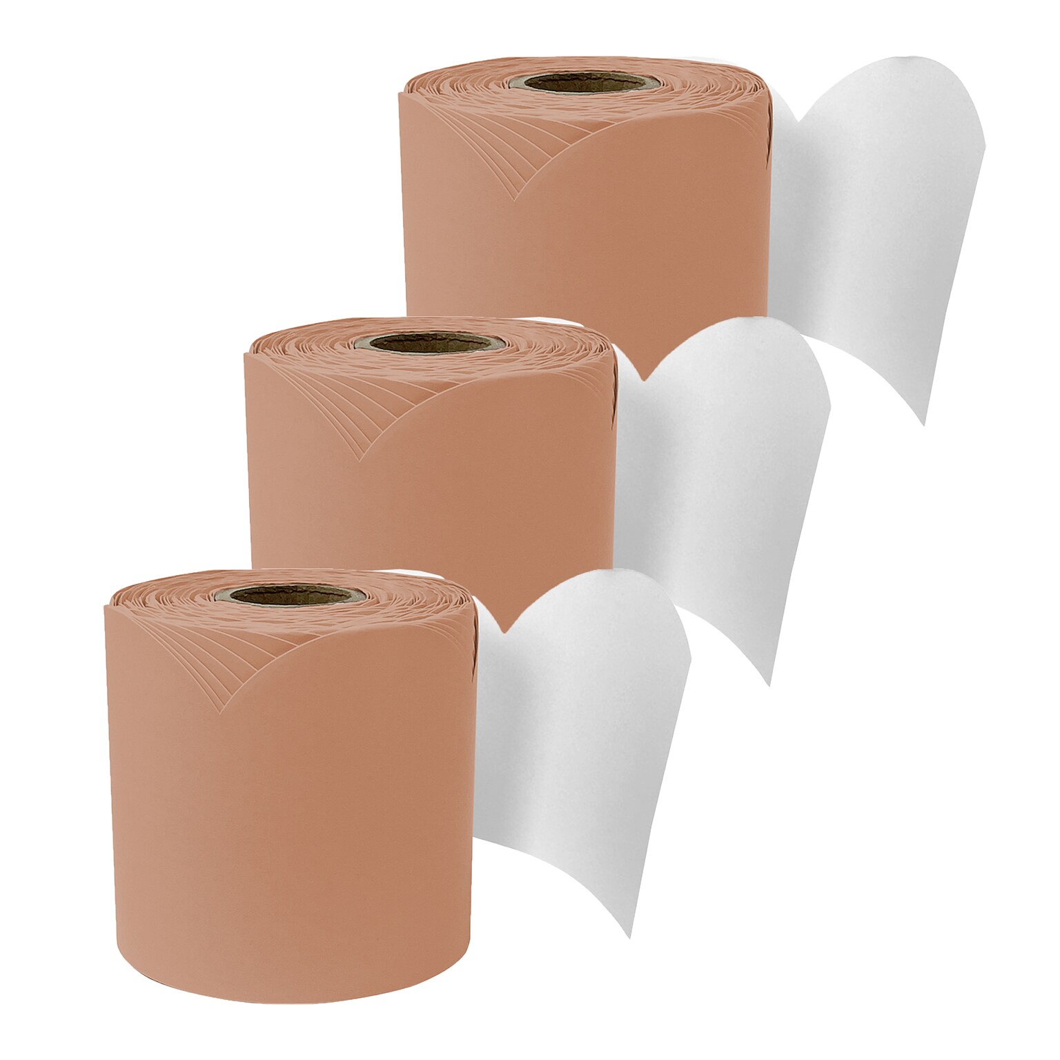 Carson Dellosa Education Rolled Scalloped Bulletin Board Border, 3 x 65, Cinnamon Spice, 3/Bundle (CD-108530-3)
