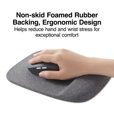 Quill Brand® Mouse Pad with Gel Wrist Rest, Gray