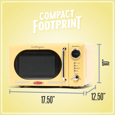 Nostalgia Retro 0.7 Cubic Foot Countertop Microwave, Yellow (NRMO7YW6A)