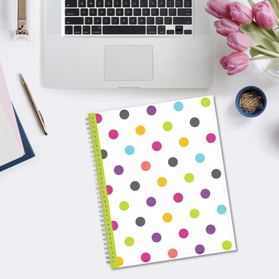 2026-2027 Blue Sky Teacher Dots 8.5" x 11" Academic Weekly & Monthly Planner, Plastic Cover (100330-A27)