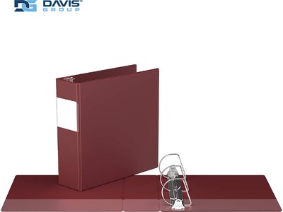 Davis Group Premium Economy 3 3-Ring Non-View Binders, D-Ring, Burgundy, 6/Pack (2305-08-06)