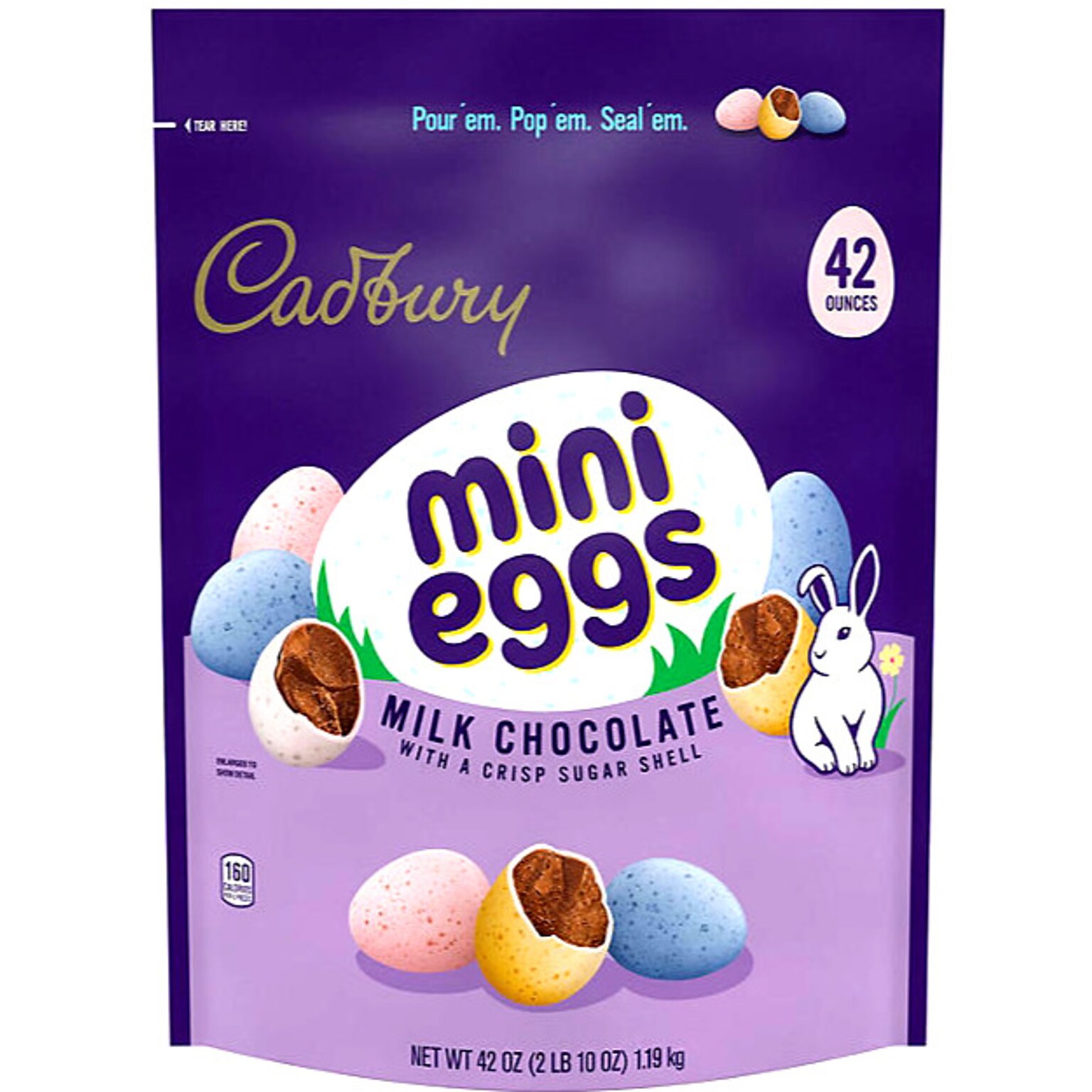 Cadbury Mini Eggs Milk Chocolate Pieces,  42 oz. (220-01179)