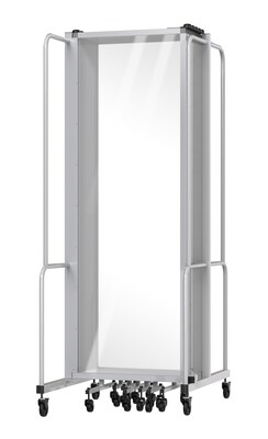 National Public Seating Robo Series 11-Panel Folding Mobile Room Divider, 72H x 256W, Clear Acrylic (RDG6-11CA)