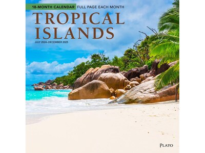 2024-2025 Plato Tropical Islands 12 x 12 Academic & Calendar Monthly Wall Calendar (9781975481377)