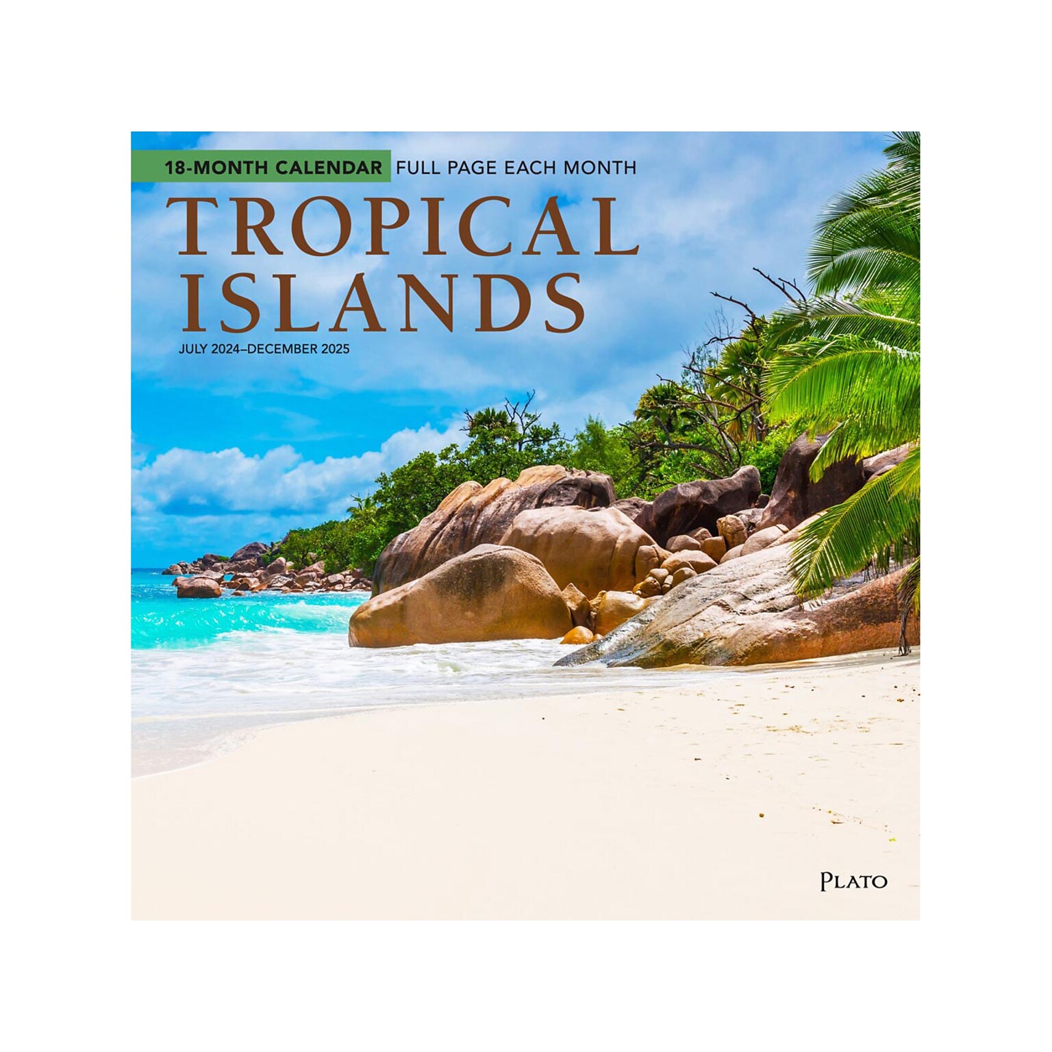 2024-2025 Plato Tropical Islands 12 x 12 Academic & Calendar Monthly Wall Calendar (9781975481377)