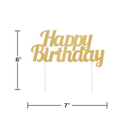 Creative Converting Golden Wishes Birthday Decor Kit, Black/Gold, 6/Pack (DTC9506E1A)
