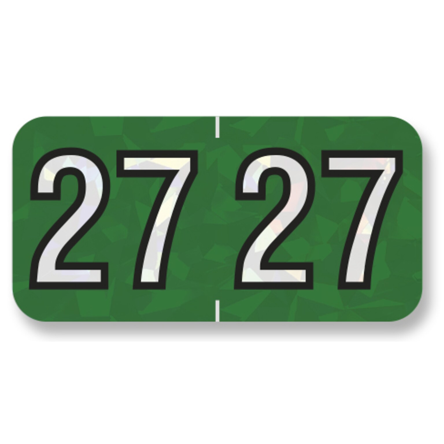 Medical Arts Press Holographic 2027 Year Labels, 3/4 x 1-1/2, Green, 500/Roll