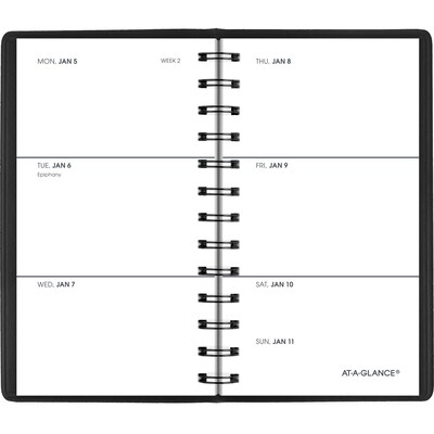 2026 AT-A-GLANCE 2.5 x 4.5 Weekly Planner, Faux Leather Cover, Black (70-035-05-26)