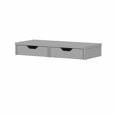 Bush Furniture Key West 2-Compartment Stackable Laminated Wood Organizer with Drawers, Cape Cod Gray (KWS127CG-Z)