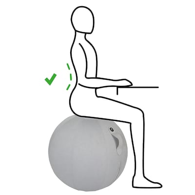 Victor Technology Alba MoveHop Ergonomic Ball Chair, Gray (MHBALLG)