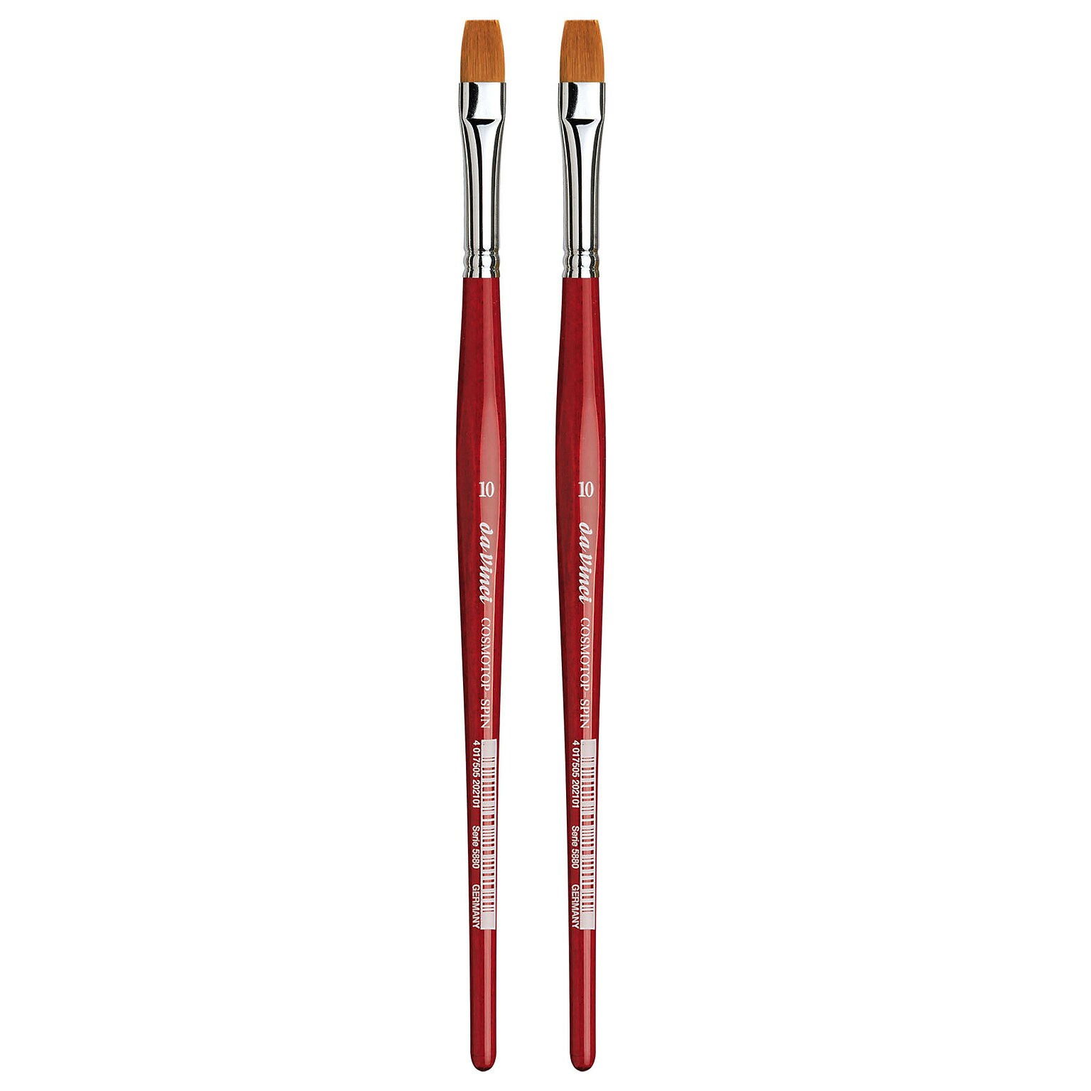 da Vinci COSMOTOP-SPIN Watercolor Synthetic Silkpainting Flat Brush, Size 10, 2 /Pack (DVXVA588010-2)