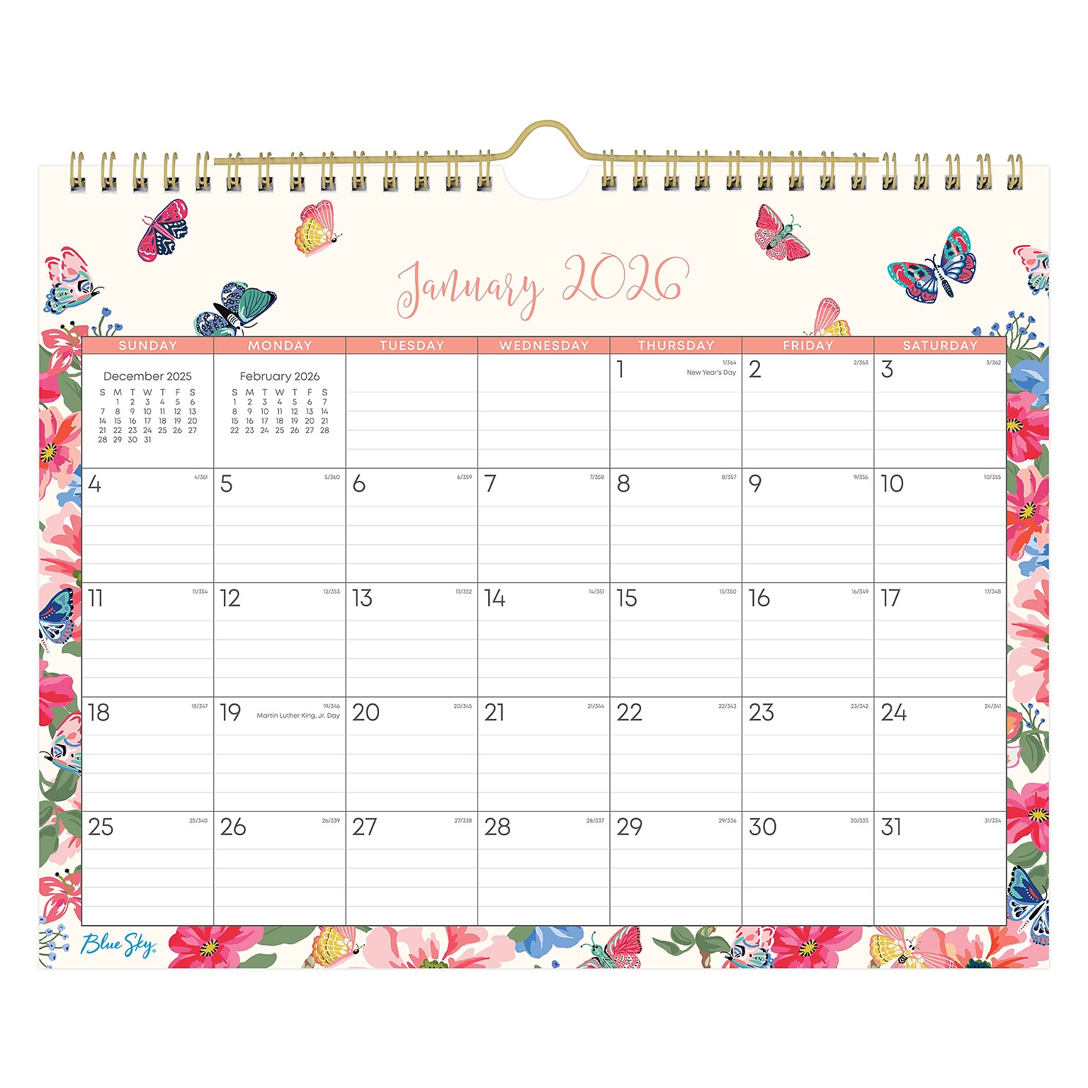 2026 Blue Sky Fly By 11 x 8.75 Monthly Desk Calendar (148643-26)