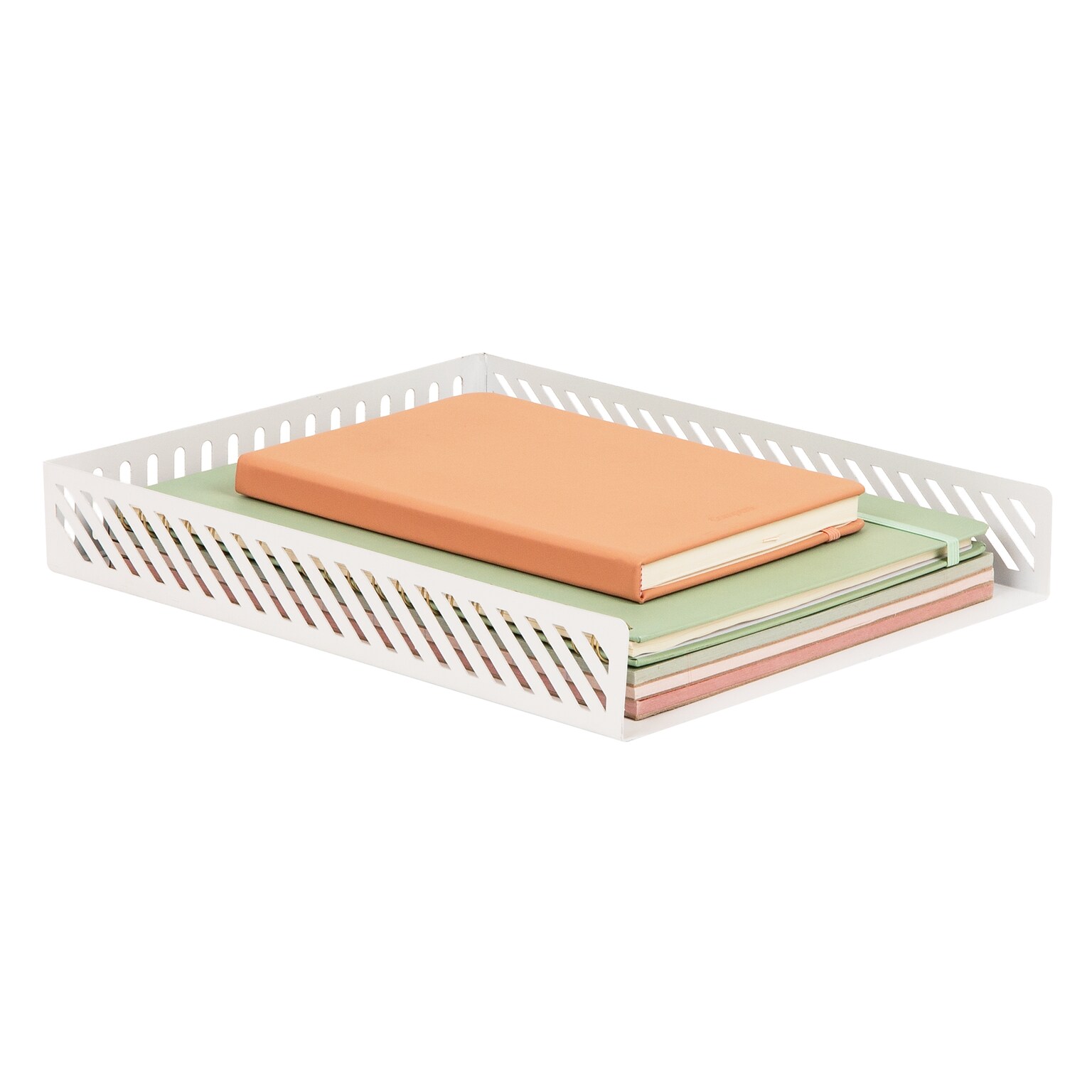 Mind Reader Metal Accessory Tray, White (TRAYSL-WHT)