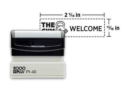 Custom 2000 Plus® PI 40 Pre-inked Stamp, 13/16 x 2-5/16