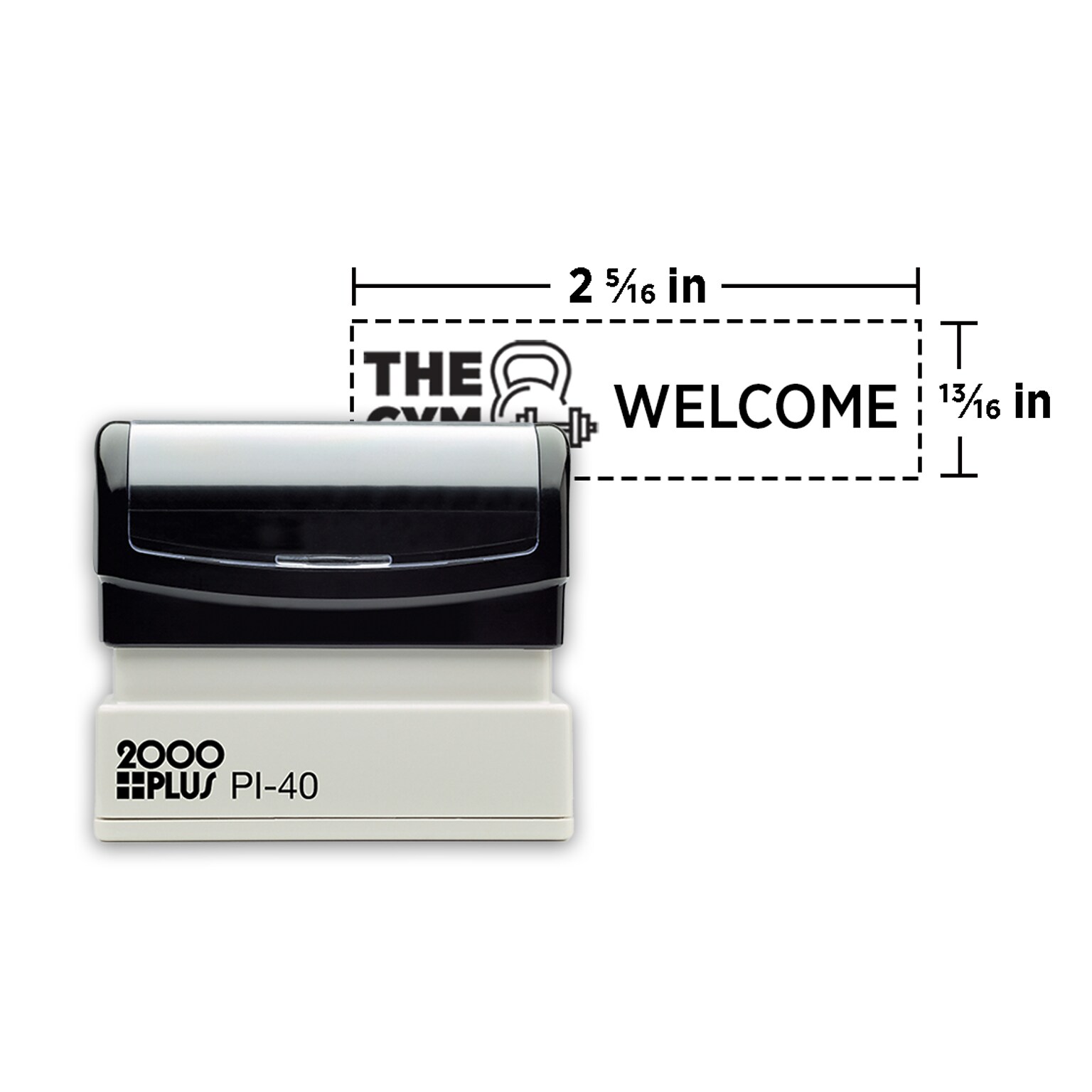 Custom 2000 Plus® PI 40 Pre-inked Stamp, 13/16 x 2-5/16