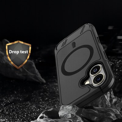 SaharaCase Venture Series MagSafe Compatible Phone Case for iPhone 17, Shock Absorbing, Scorpion Black (CP00923)