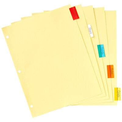 Office Essentials Insertable Paper Dividers, 5 Tabs, Multicolored (11465)