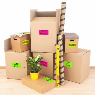 Avery Sure Feed Laser Shipping Labels, 2"x 4", Neon Assorted, 1,000 Labels/Box (5964)