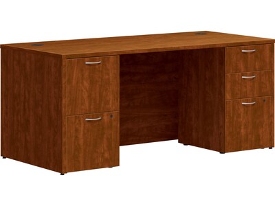 HON Mod 66W Double-Pedestal Desk, Russet Cherry (HLPLDS66PSRC1)