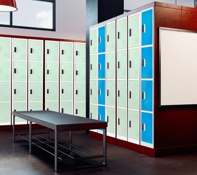 AdirOffice 72"H 4-Tier Misty Green Storage Locker (ADI629-204-MGRN-DL)