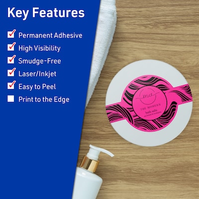 Avery Hemp Starburst Laser/Inkjet Multipurpose Labels, 1, Off-White (384/Pack)