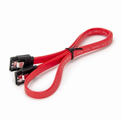 Rocstor 2' Latching SATA 3.0 to SATA 3.0 Cable, Male to Male, Red (Y10C858-RD)