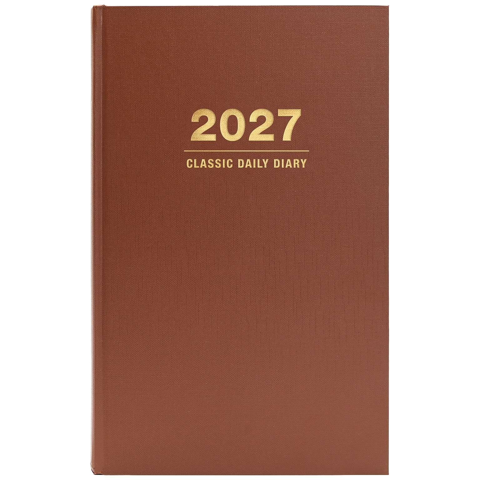 2027 Excello Brands 9 x 12.8 Daily Standard Planner, Paperboard Cover, Brown (CD812-CY27-BN)