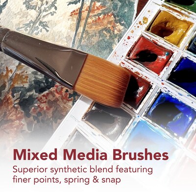 Princeton Velvetouch Short Handle Mixed Media Synthetic Round Brush, 2/Pack (PBXP3950R8-2)
