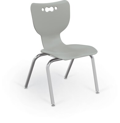 MooreCo 14 Hierarchy Student Chair with 4 Legs, Morning Fog/Chrome Base (703673563086)