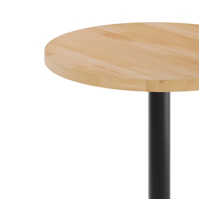 Flash Furniture Bennett 30" Round Wooden Commercial Indoor Table, Natural Top/Black Base (GSFRD30NTTR18)