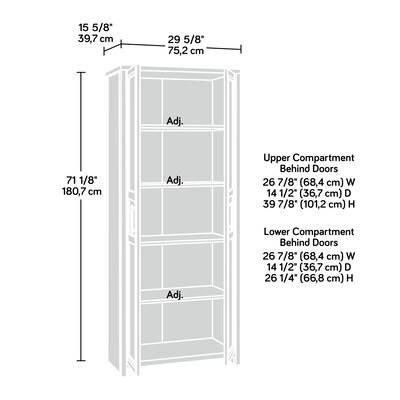 Sauder Select 71H Storage Cabinet with 4 Shelves, White (443650)