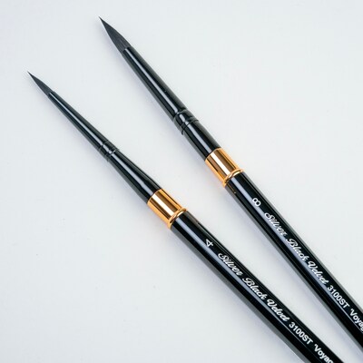 Silver Brush Black Velvet Squirrel Bristle, Large Travel Round Brushes, 2/Pack (SLVBV3061)