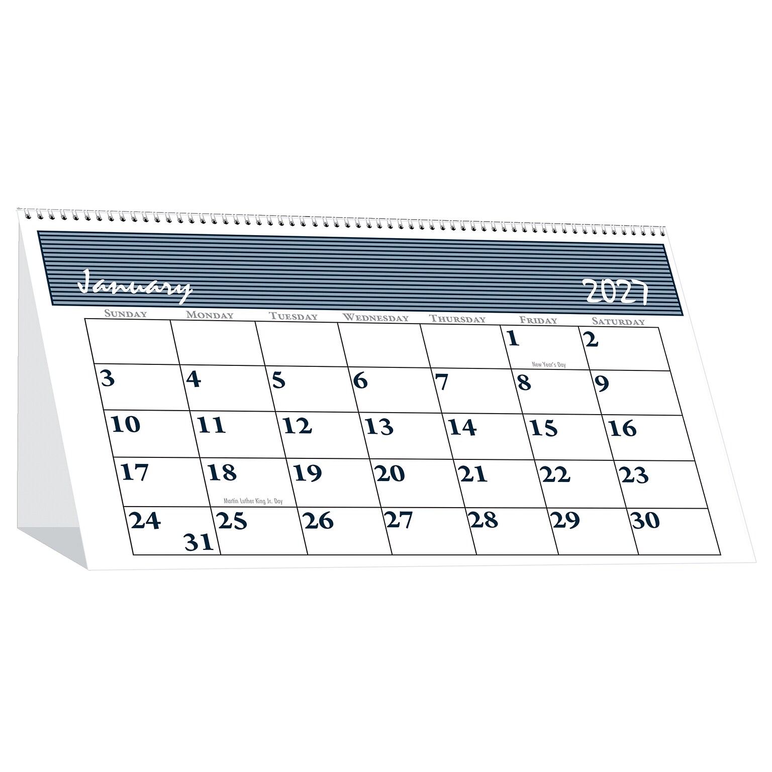 2027 House of Doolittle Bar Harbor 8.5 x 4 Monthly Desk Calendar, Blue (3679-27)