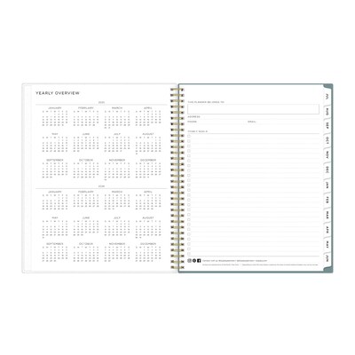 2025-2026 Blue Sky Splatter Dot 8.5" x 11" Academic Year Monthly Planner, Plastic Cover, Multicolored (149043-A26)