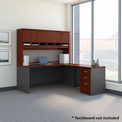 Bush Business Furniture Westfield 72W L Shaped Desk with Hutch and Mobile File Cabinet, Hansen Cherry (SRC0018HCSU)