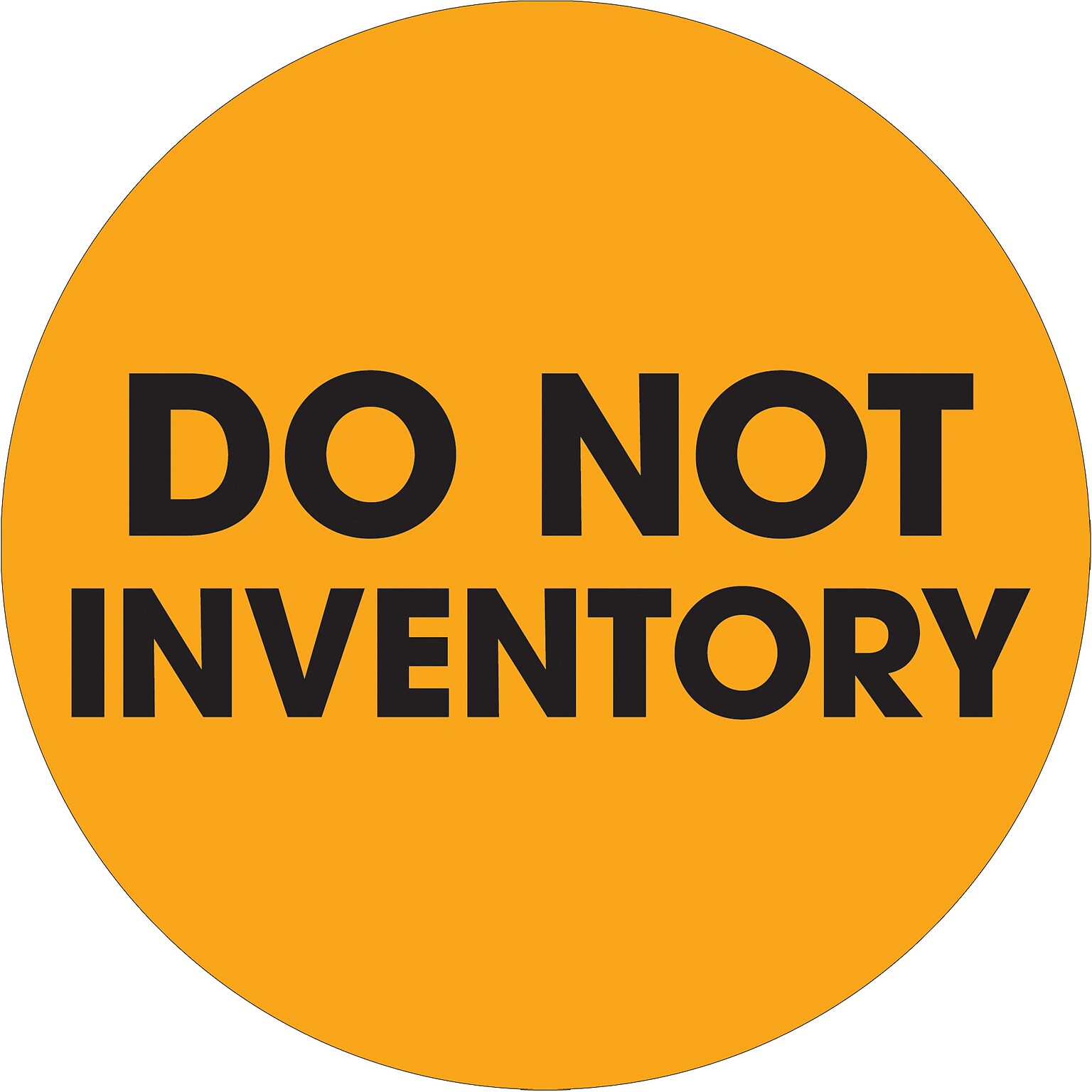 Tape Logic Do Not Inventory Round Label, 2 Dia., Fluorescent Orange, 500/Roll (DL1251)